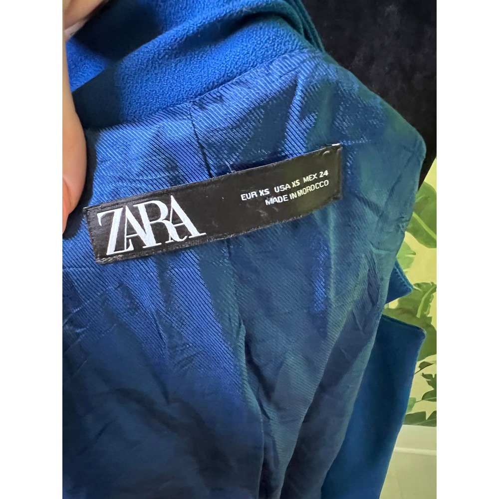 Zara Longline Blazer Women XS Blue - Picture 9 of 10